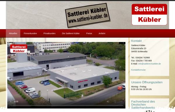 Vorschau von www.sattlerei-kuebler.de, Sattlerei und Raumausstattung Werner Kübler