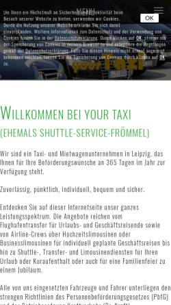 Vorschau der mobilen Webseite www.limousine-leipzig.de, Shuttle-Service Frömmel