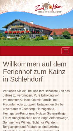 Vorschau der mobilen Webseite www.zum-kainz.de, Kainz'n Hof