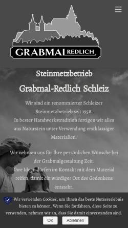 Vorschau der mobilen Webseite www.steinmetz-redlich.de, Natursteinhandel Marcel Redlich