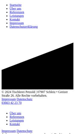 Vorschau der mobilen Webseite www.petzold-schleiz.de, Tischlerei und Bestattungsunternehmen Petzold