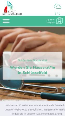 Vorschau der mobilen Webseite www.schluesselfeld.de, Stadt Schlüsselfeld