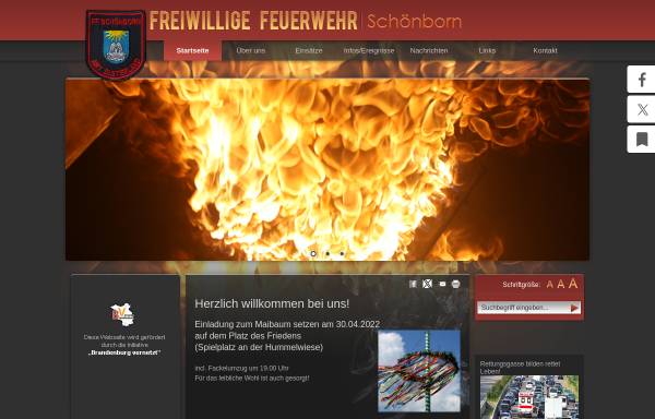 Vorschau von www.feuerwehr-schoenborn.de, Freiwillige Feuerwehr Schönborn
