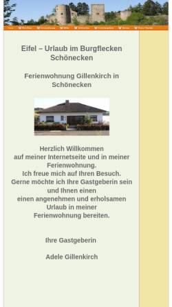 Vorschau der mobilen Webseite www.ferienwohnung-eifelkreis.de, Ferienwohnung Gillenkirch