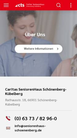 Vorschau der mobilen Webseite www.seniorenhaus-schoenenberg.de, Caritas SeniorenHaus Schönenberg-Kübelberg