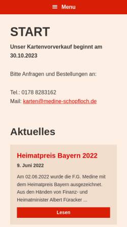 Vorschau der mobilen Webseite www.medine-schopfloch.de, F.G. Medine Schopfloch