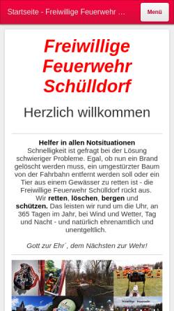 Vorschau der mobilen Webseite www.ff-schuelldorf.de, Freiwillige Feuerwehr Schülldorf