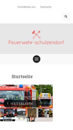 Vorschau der mobilen Webseite feuerwehr-schulzendorf.de, Freiwillige Feuerwehr Schulzendorf