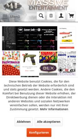 Vorschau der mobilen Webseite www.me-paintball.de, Massive Entertainment GbR