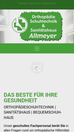 Vorschau der mobilen Webseite www.ortho-altmeyer.de, Orthopädie Schuhtechnik und Sanitätshaus Altmeyer