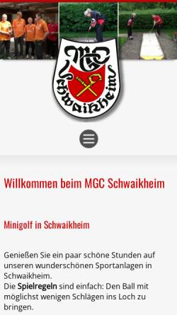Vorschau der mobilen Webseite www.mgcschwaikheim.de, Minigolf Club Schwaikheim e.V.