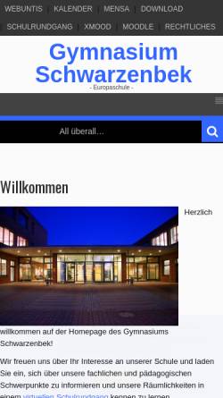 Vorschau der mobilen Webseite www.gymnasium-schwarzenbek.de, Gymnasium Schwarzenbek