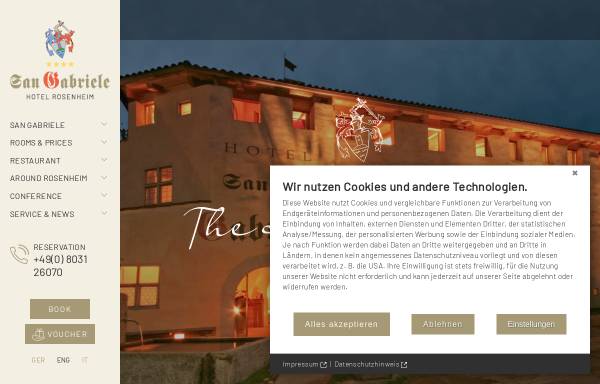 Vorschau von www.hotel-sangabriele.de, Hotel und Restaurant Rosenheim