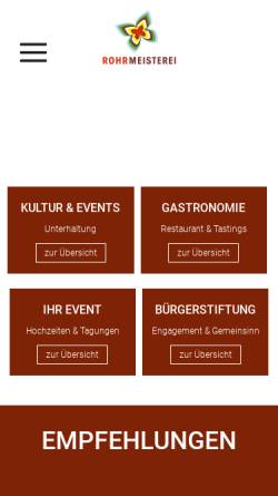 Vorschau der mobilen Webseite www.rohrmeisterei-schwerte.de, Bürger- und Kulturzentrum Rohrmeisterei Schwerte