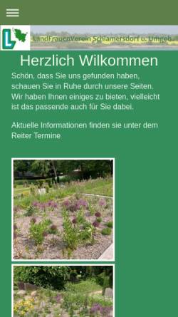 Vorschau der mobilen Webseite www.landfrauen-schlamersdorf.de, LandFrauenVerein Schlamersdorf u. Umgeb. e.V.