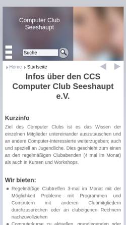 Vorschau der mobilen Webseite www.ccsev.de, Computer Club Seeshaupt e.V.