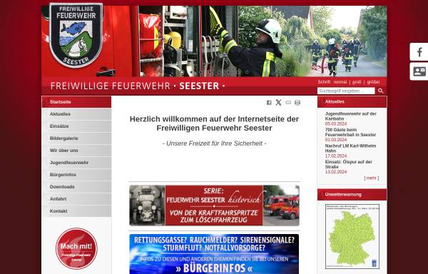 Vorschau von www.feuerwehr-seester.de, Freiwillige Feuerwehr Seester