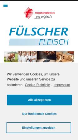 Vorschau der mobilen Webseite www.fuelscher-fleisch.de, Fülscher Fleisch KG