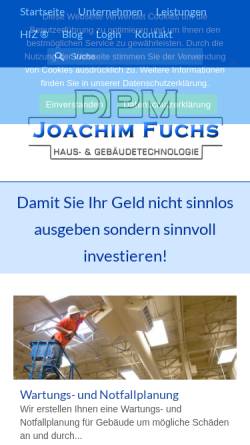 Vorschau der mobilen Webseite dpm-fuchs.de, DPM Joachim Fuchs