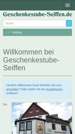Vorschau der mobilen Webseite www.geschenkestube-seiffen.de, Geschenkestube Seiffen