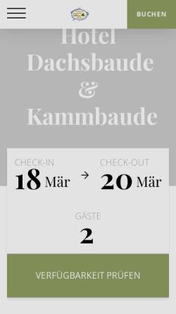 Vorschau der mobilen Webseite www.hotel-dachsbaude.de, Hotel Dachsbaude