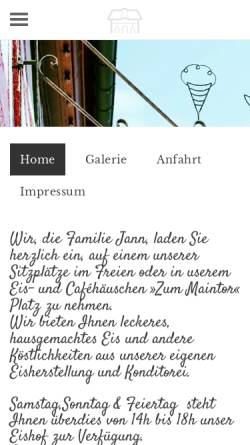 Vorschau der mobilen Webseite www.eiscafemaintor.de, Eiscafe Maintor