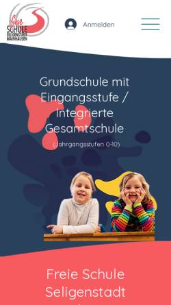 Vorschau der mobilen Webseite www.freie-schule-seligenstadt.de, Freie Schule Seligenstadt e.V.