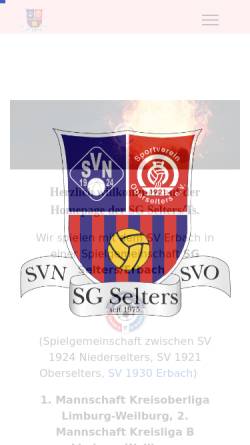 Vorschau der mobilen Webseite www.sgselters.de, Fußball-Spielgemeinschaft Selters im Taunus