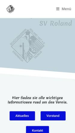 Vorschau der mobilen Webseite www.sv-roland.de, Schützenverein Roland 1927 e.V. Eisenbach