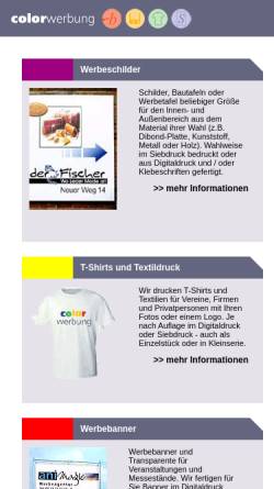 Vorschau der mobilen Webseite color-werbung.de, Color-Werbung GbR
