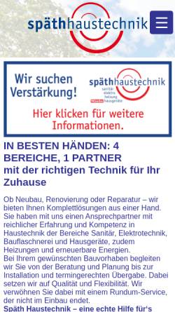 Vorschau der mobilen Webseite www.spaeth-haustechnik.de, Späth Haustechnik