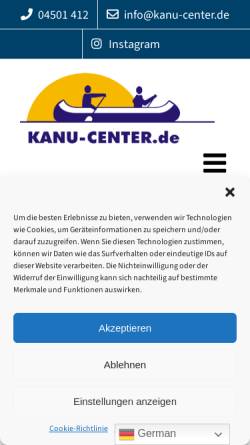 Vorschau der mobilen Webseite www.kanu-center.de, Kanu-Center Lothar Krebs