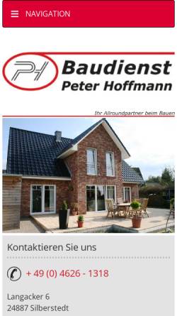 Vorschau der mobilen Webseite www.baudienst-hoffmann.de, Baudienst Peter Hoffmann GmbH & Co. KG
