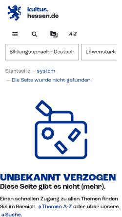 Vorschau der mobilen Webseite kultusministerium.hessen.de, Hessisches Kultusministerium - Schulrecht