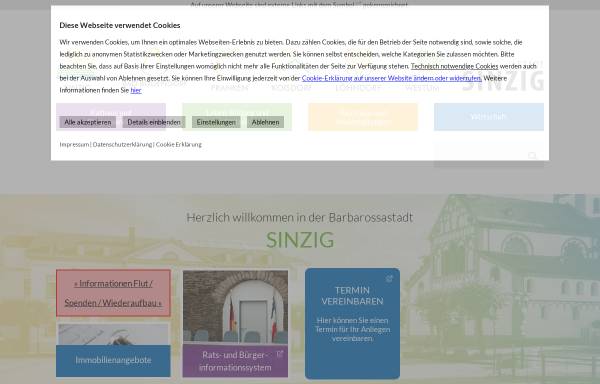 Vorschau von www.sinzig.de, Stadt Sinzig