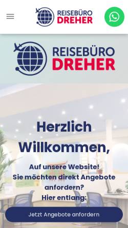 Vorschau der mobilen Webseite www.reisebuero-dreher.de, Reisebüro Dreher