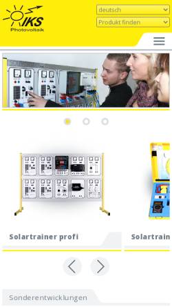Vorschau der mobilen Webseite www.iks-photovoltaik.de, IKS Photovoltaik