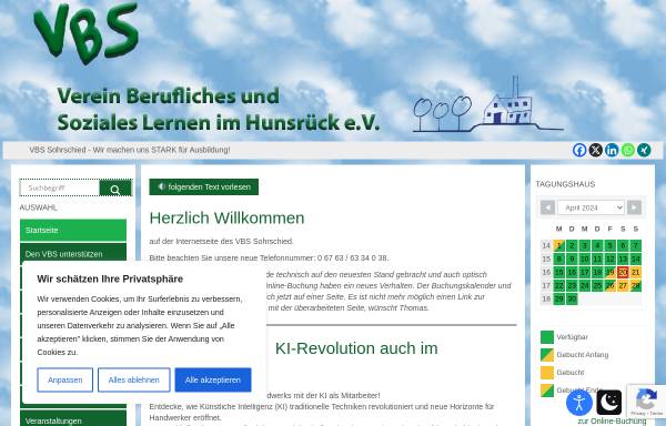 Vorschau von www.vbs-sohrschied.de, Verein Berufliches und Soziales Lernen im Hunsrück e. V. Sohrschied