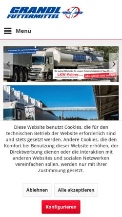Vorschau der mobilen Webseite www.grandl-futter.de, Grandl Futtermittel GmbH und Co. KG