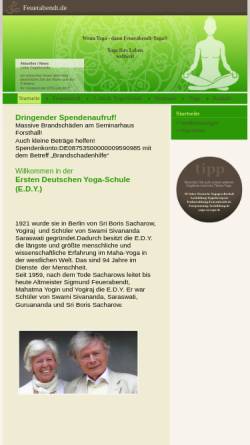 Vorschau der mobilen Webseite www.feuerabendt.de, Erste Deutsche Yoga-Schule