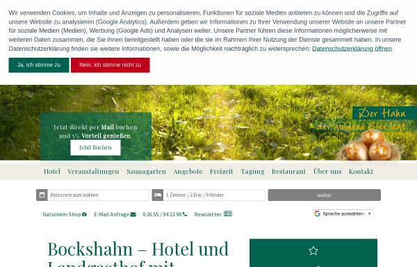 Vorschau von www.bockshahn.de, Hotel Zum Bockshahn