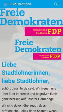 Vorschau der mobilen Webseite fdp-stadtlohn.de, FDP Stadtlohn