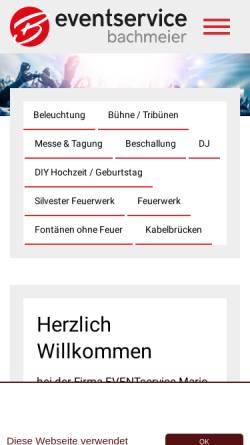 Vorschau der mobilen Webseite www.eventservice-mb.de, EVENTservice - Mario Bachmeier