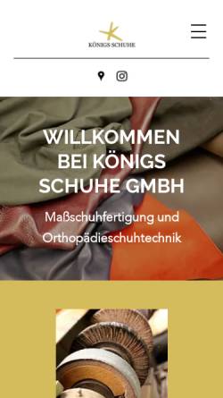 Vorschau der mobilen Webseite www.koenigsschuhe.de, Königs Schuhe