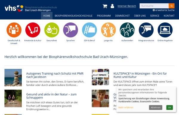 Vorschau von www.biosphaerenvolkshochschule.de, Volkshochschule Münsingen
