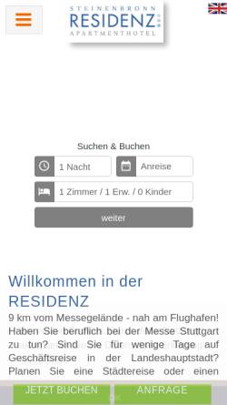 Vorschau der mobilen Webseite www.residenz-hotel.de, Apartmenthotel Residenz