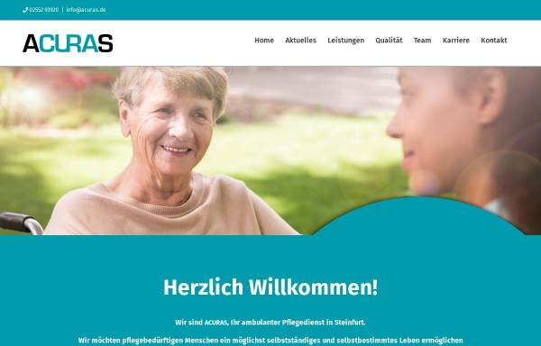 Vorschau von www.acuras.de, Acuras - Ambulante Krankenpflege Steinfurt