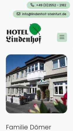Vorschau der mobilen Webseite www.lindenhof-steinfurt.de, Hotel Lindenhof