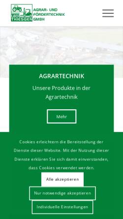 Vorschau der mobilen Webseite thiesgen.de, Thiesgen Agrar- und Fördertechnik GmbH