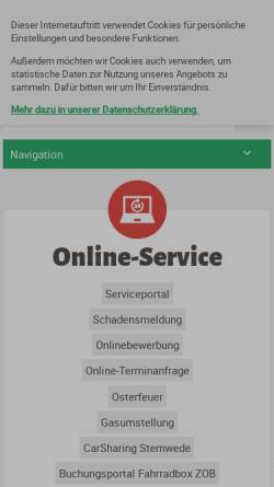 Vorschau der mobilen Webseite www.stemwede.de, Gemeinde Stemwede